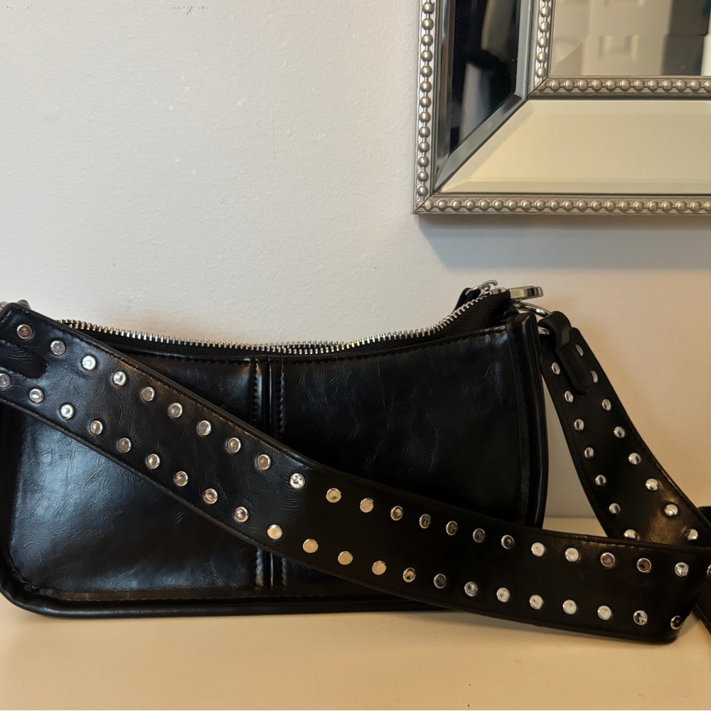 Black Studded Shoulder Bag